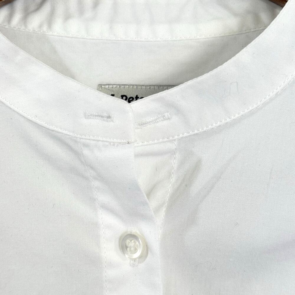 J. Peterman Shirt Womens 6 White Tailored Fit Band Collar Cotton Poplin STAIN - Picture 3 of 10